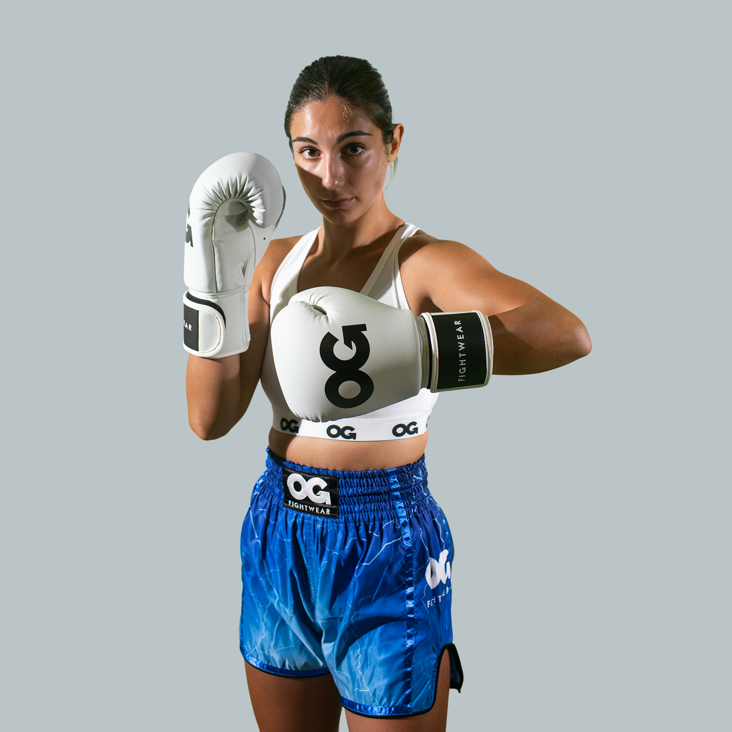 Classic Supermax Semi Leather Boxing Gloves White OG Fightwear