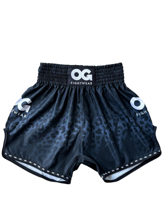 Black Jaguar Muay Thai Shorts