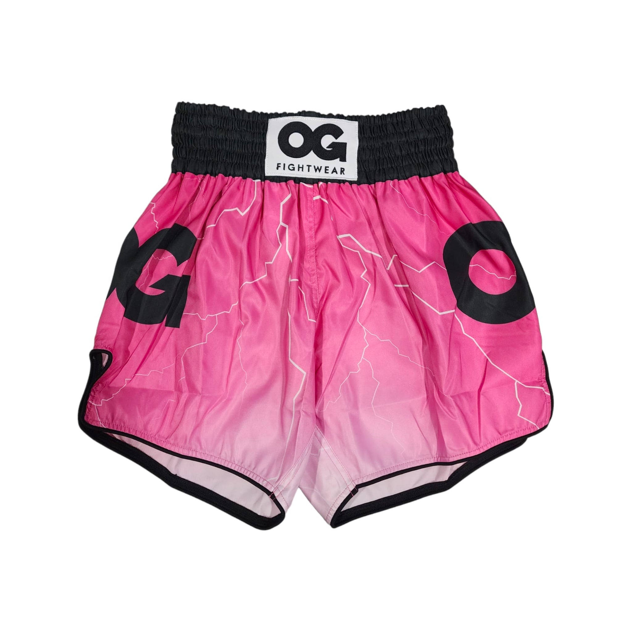 Black Pink Butterfly Print Muay Thai Boxing Shorts