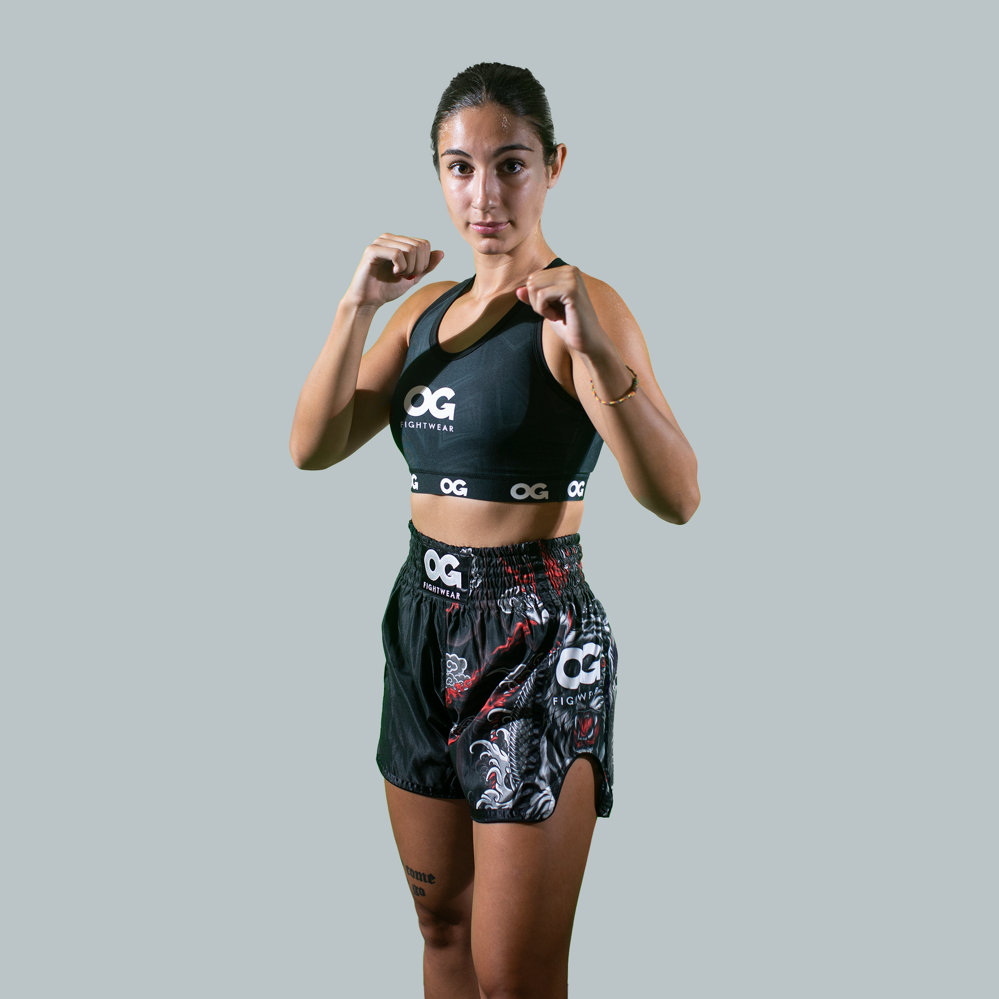 Muay Thai Tiger Shorts Black OG Fightwear