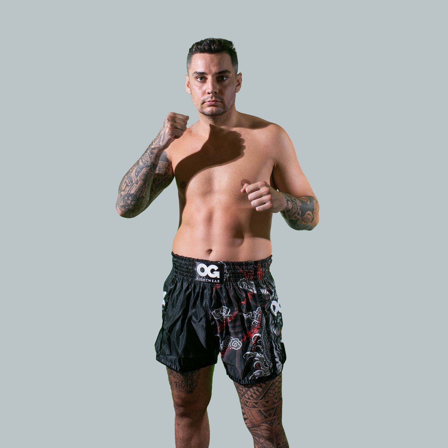 Muay Thai Tiger Shorts Black OG Fightwear