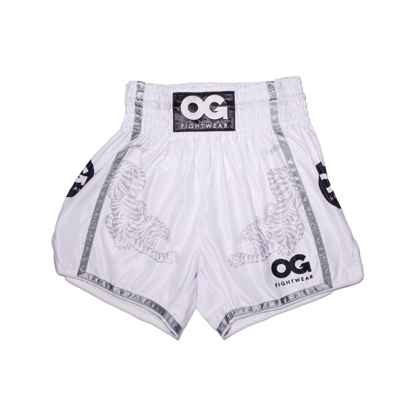 Muay Thai Tiger Shorts (White)
