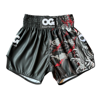 Muay Thai Black Tiger Shorts (Black)