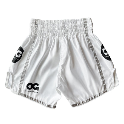 Muay Thai Tiger Shorts (White)