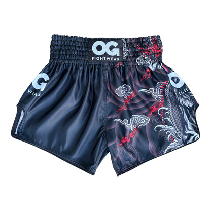 Muay Thai Black Tiger Shorts (Black)