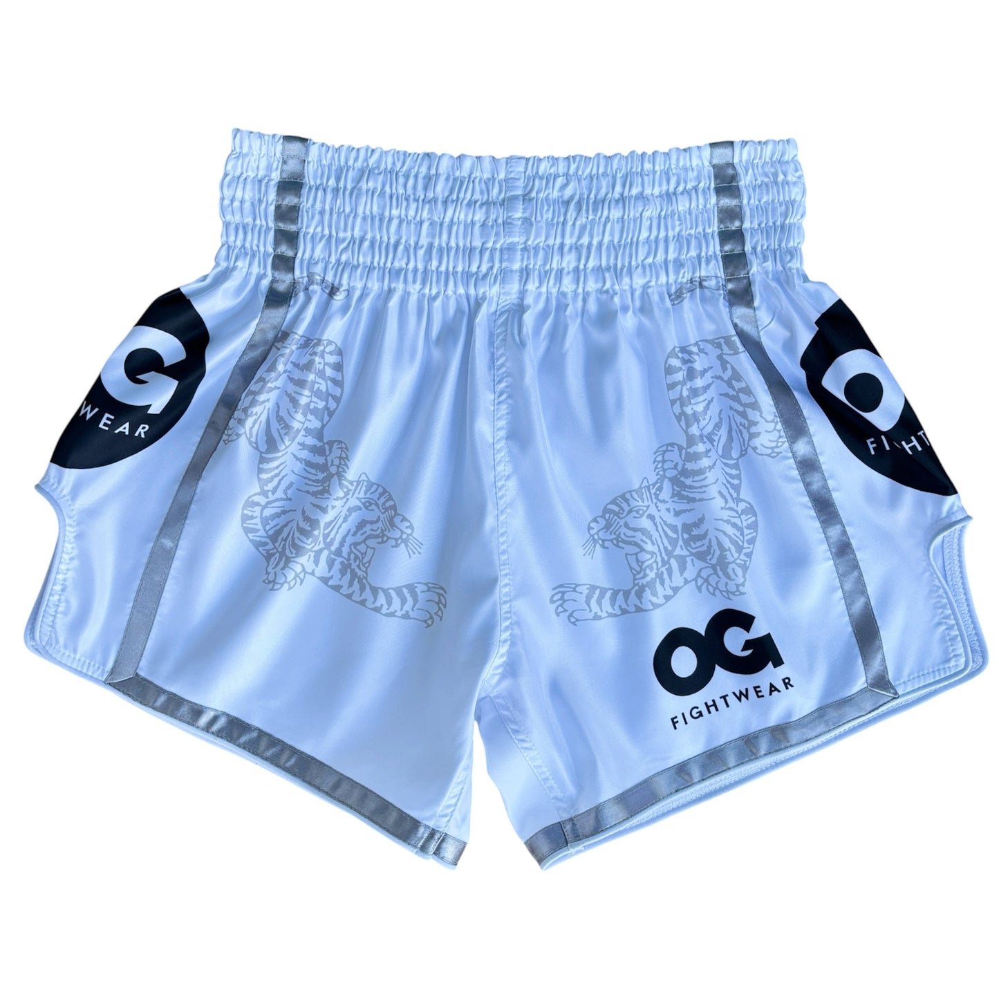 Muay Thai Tiger Shorts (White)