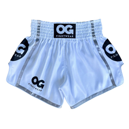 Muay Thai Tiger Shorts (White)