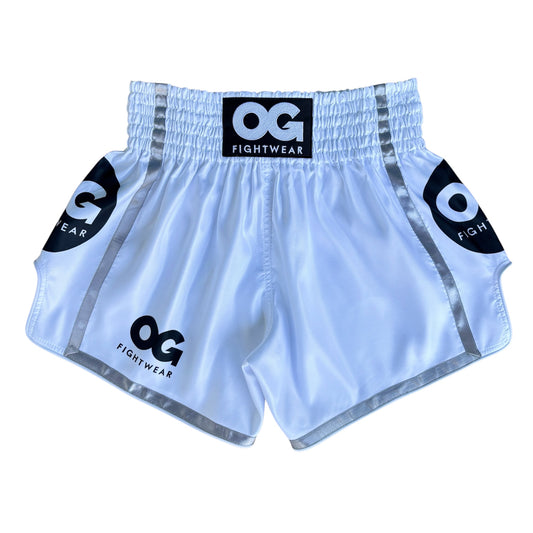 Muay Thai Tiger Shorts (White)